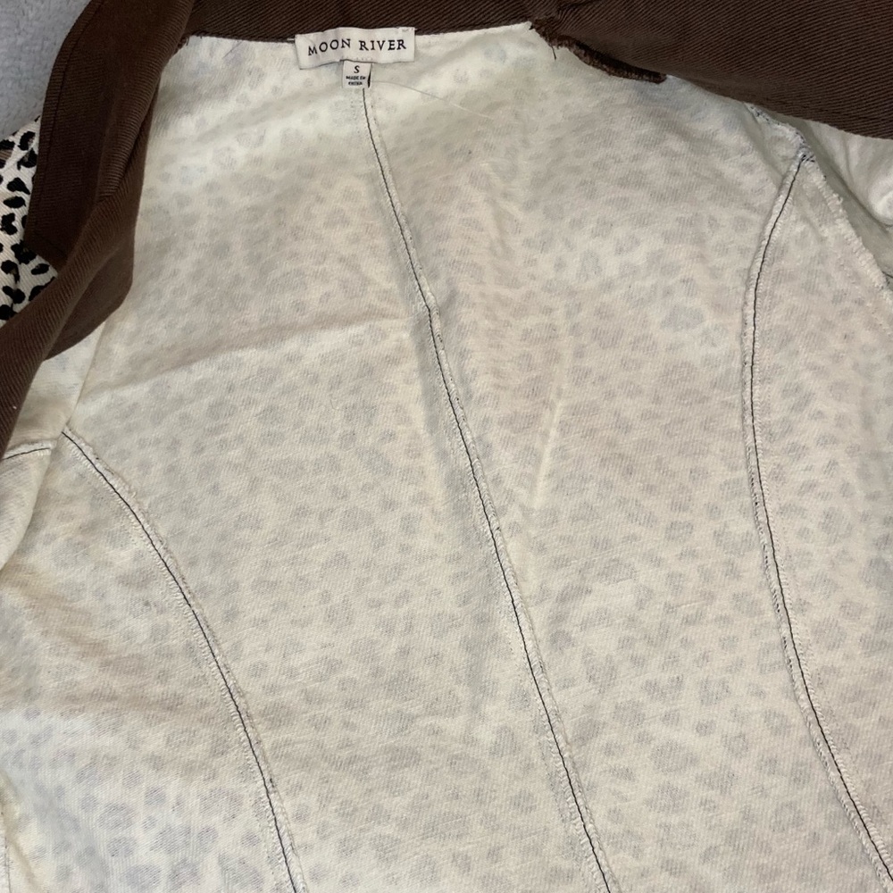 Moon river long cheetah print denim jacket - Picture 6 of 8
